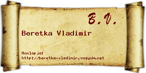 Beretka Vladimir névjegykártya